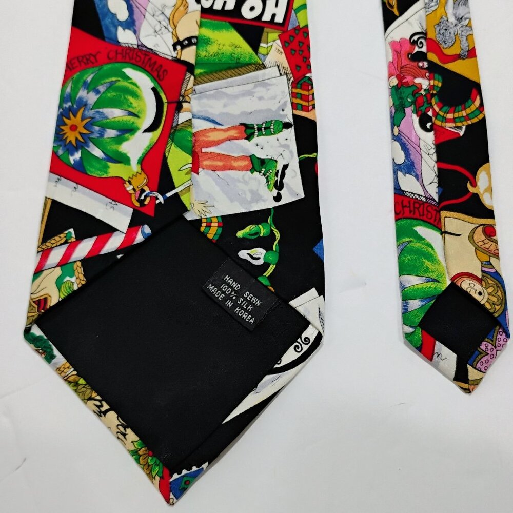 Nicole Miller 100% Silk Christmas Neck Tie Vintage 1994 - Picture 6 of 9